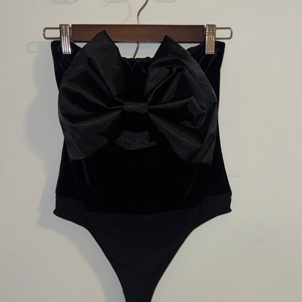 Express Black Bow Bodysuit